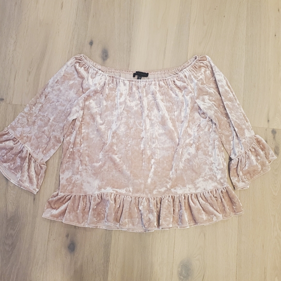 Blush pink crushed velvet top by Sanctuary size Medium - Picture 6 of 7